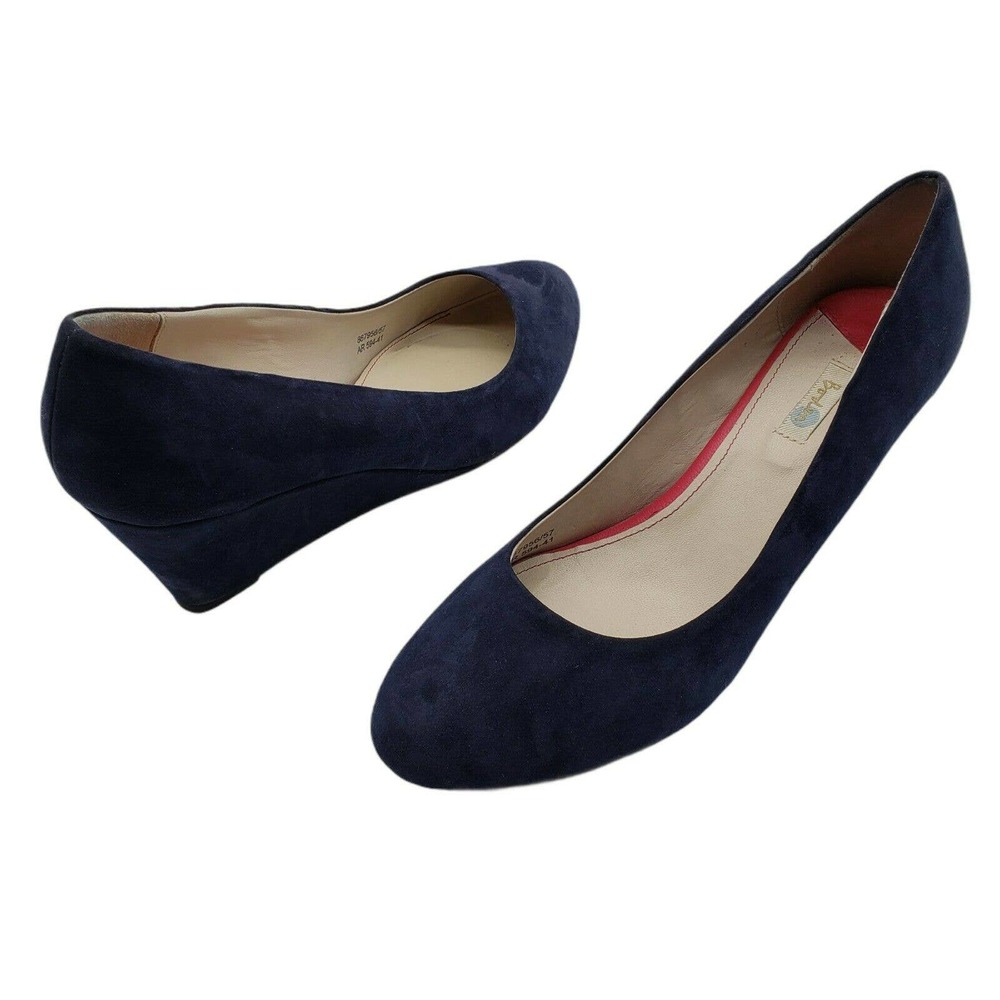 Boden Suede Wedge Heels shoes navy blue 41 9.5
